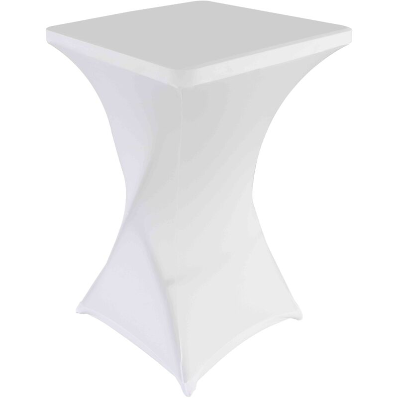 Housse de mange-debout carré blanche 70x70x80 cm