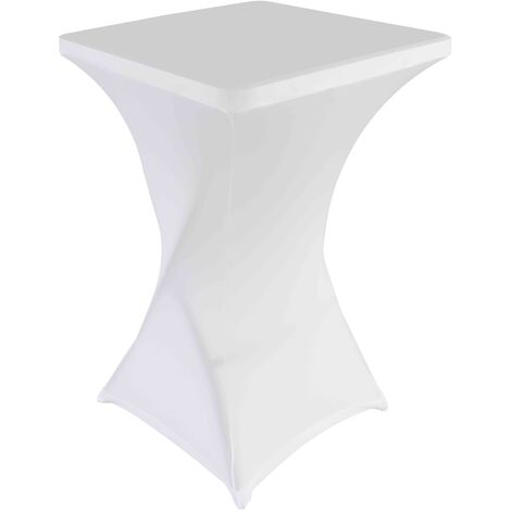 Housse de mange-debout carré blanche 70x70x80 cm