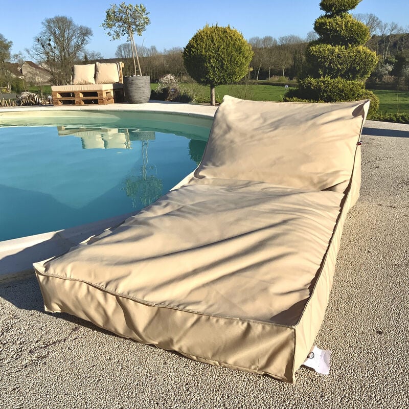 Housse de matelas bain de soleil Beige 160x65 cm - Beige
