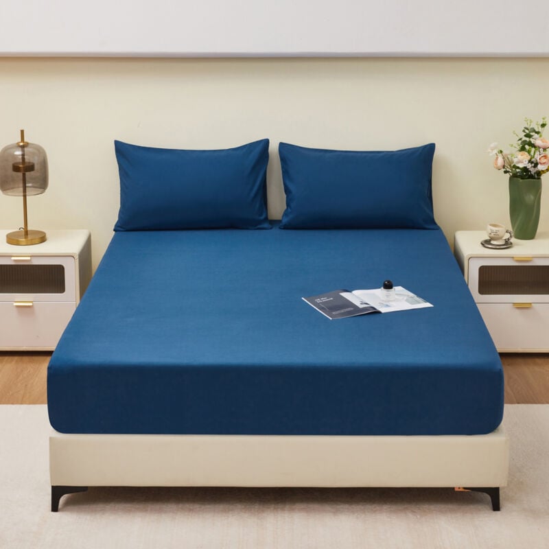 Housse de matelas imperméable double couche en TPU poncé de couleur unie, douce pour la peau, housse de protection pour matelas à urine, housse