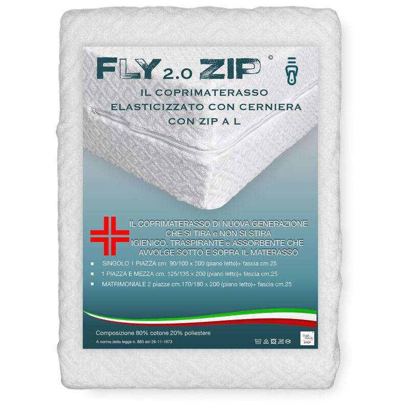 HOUSSE DE MATELAS Stretch WHOLE FLY 2.0 IN JACQUARD Éponge avec Zip Zip LIT DOUBLE 2 PLACES HOUSSE DE MATELAS Stretch WHOLE FLY 2.0 IN JACQUARD Éponge avec Zip Zip LIT DOUBLE 2 PLACES