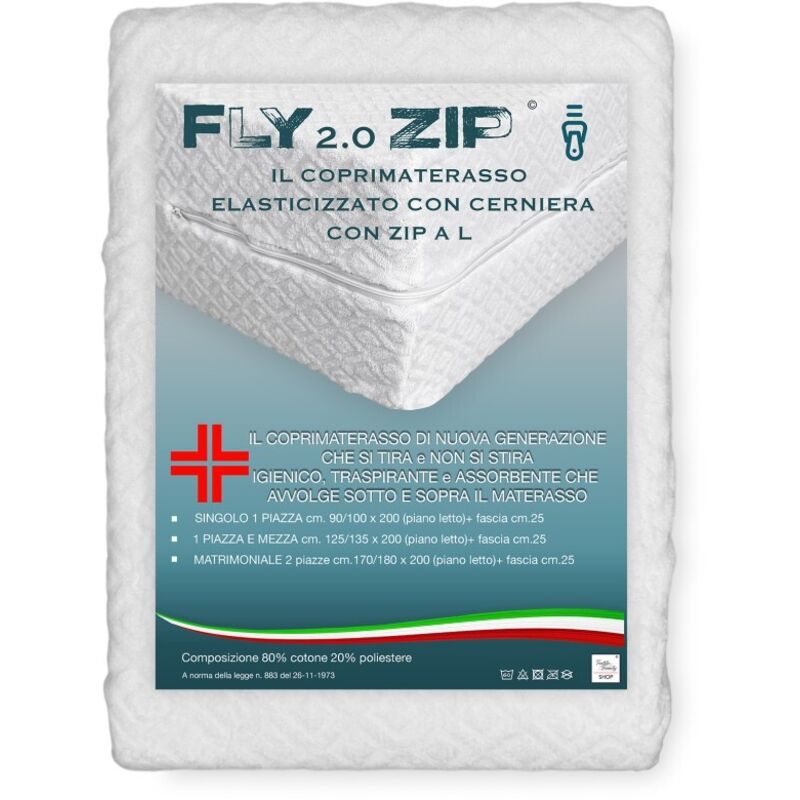 HOUSSE DE MATELAS Stretch WHOLE FLY 2.0 IN JACQUARD Éponge avec Zip Zip SINGLE 1 PLACE HOUSSE DE MATELAS Stretch WHOLE FLY 2.0 IN JACQUARD Éponge avec Zip Zip SINGLE 1 PLACE