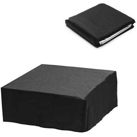 Housse de meuble 200x200x85cm, en tissu Oxford imperméable pour table carrée d'extérieur (Noir)