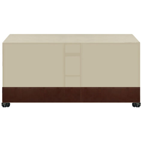 Housse de meuble étanche 420D, housse anti-poussière en tissu Oxford noir, housse étanche avec fenêtre de ventilation à poignée de bande étanche，beige+café