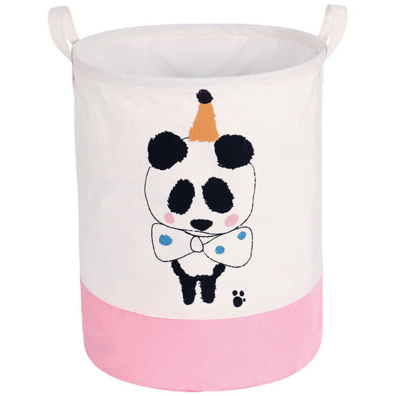 DEESSE SHOP - Pliable Étanche Bébé Panier À Linge Panier De Rangement Panier À Linge Sale Sac À Linge Rond Tissu Seau De Rangement pour Blanchisserie