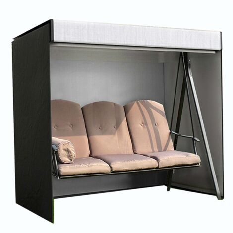 Housse de meubles d'extérieur Housse de balançoire Housse imperméable Housse de protection de meubles Housse anti-poussière Housse de meubles d'extérieur 210D,200170125cm,Noir
 TONCHEAN