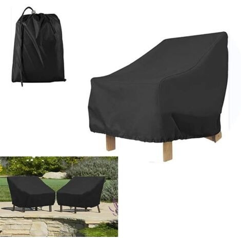 Housse de meubles extérieurs imperméable et anti-UV, 80x85x91 cm, couleur noire.