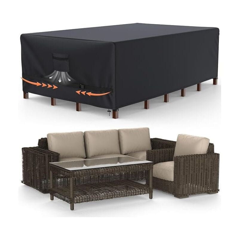 Housse de mobilier de jardin 180 x 120 x 74 cm Housse de mobilier de jardin Housse de protection imperméable Bâche Oxford Mobilier de jardin 600D