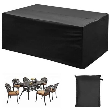Housse de mobilier de jardin (242 x 162 x 100 cm), housse de table carrée en tissu Oxford 210D