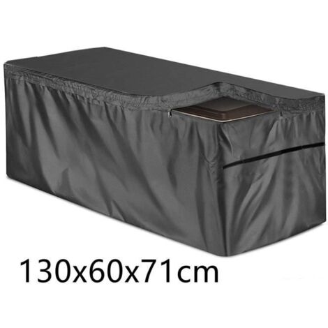 Housse de mobilier d\'extérieur, housse de protection pour armoire de rangement pour coffre de terrasse 210D, 130x60x71cm, noir.