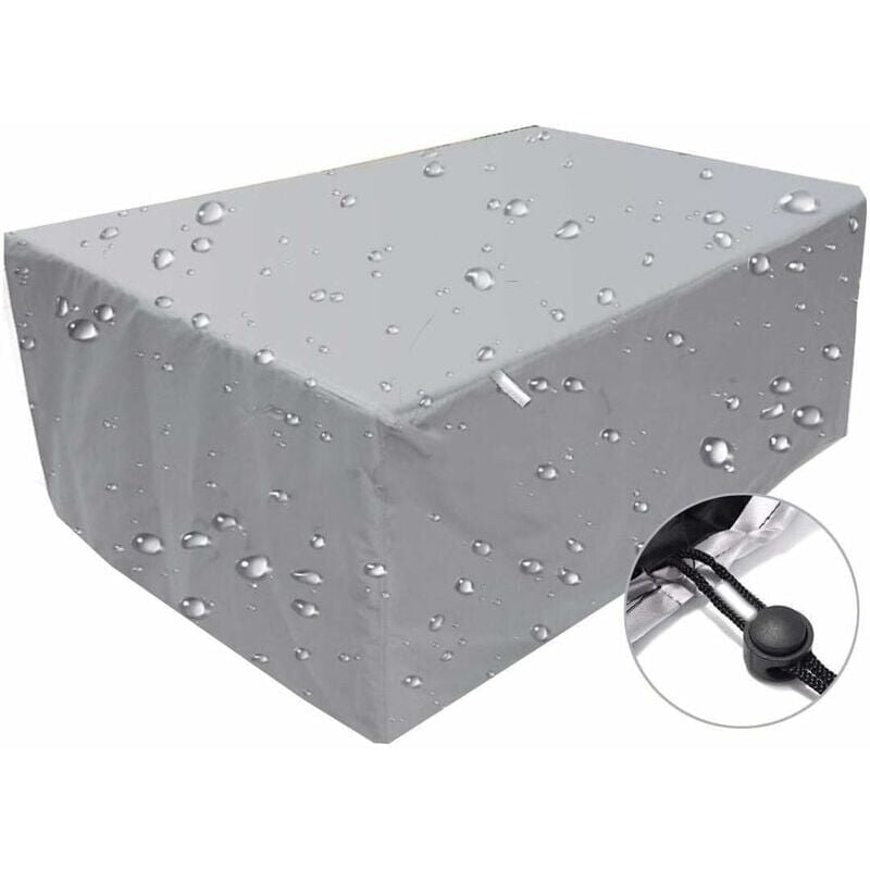 Housse de mobilier d'extérieur,bache imperméable coupe-vent anti-UV,Housse de protection rectangulaire en tissu Oxford 210D argent - 120 x 120 x 74 cm