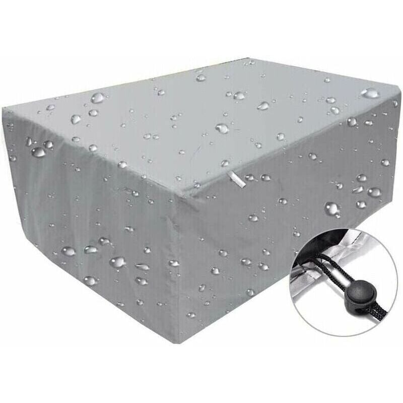 Housse de mobilier d'extérieur,bache imperméable coupe-vent anti-UV,Housse de protection rectangulaire en tissu Oxford 210D argent - 255x 130 x80cm,