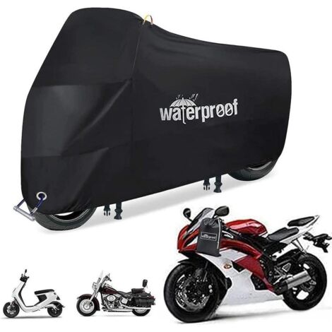 Housse de moto 200x70x110cm anti-pluie, anti-poussière et UV pour protection moto extérieure