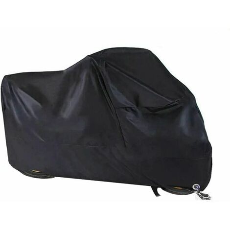 Housse de moto, bâche anti-poussière imperméable 190T pour moto avec trous de verrouillage (265 * 105 * 125 cm)