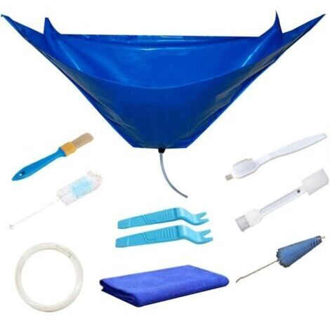 Housse de nettoyage pour climatiseur divisé – PVC imperméable – Design d'évacuation – Taille extensible jusqu'à 92 cm – Kit complet avec accessoires