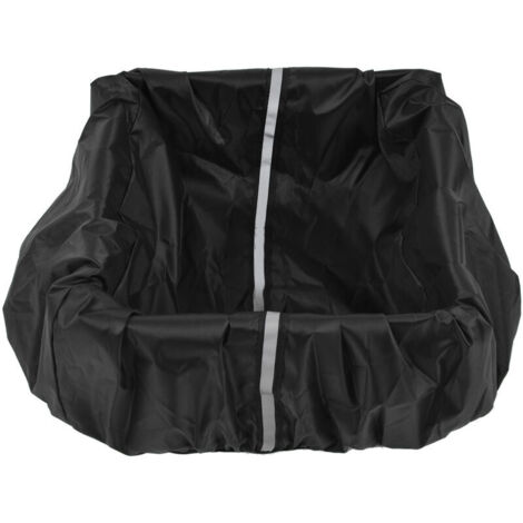 Housse de panier de vélo noire imperméable et anti-poussière, légère et réfléchissante. Doublure de panier de vélo.-AquaForge