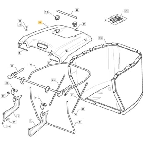 Housse de panier noir ORIGINAL STIGA tracteur tondeuse 325110437/0