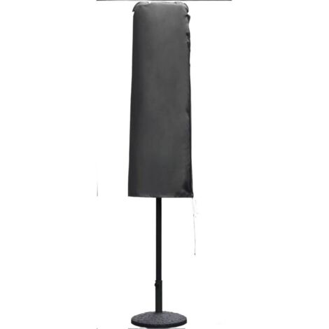 Housse de parasol 165×50/62 cm Capuchon pour Parasol de Jardin Ø 300 cm. imperméable et résistante aux déchirures tissu Oxford avec revêtement en PVC avec fermeture éclair . Noir