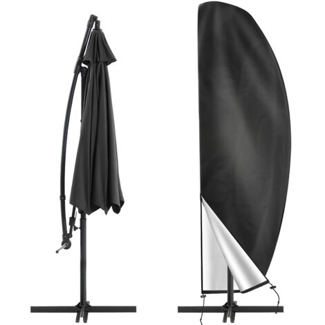 FUIENKO Housse de parasol 265CM(50 x 70 x 40CM) Tissu Oxford 210D Noir