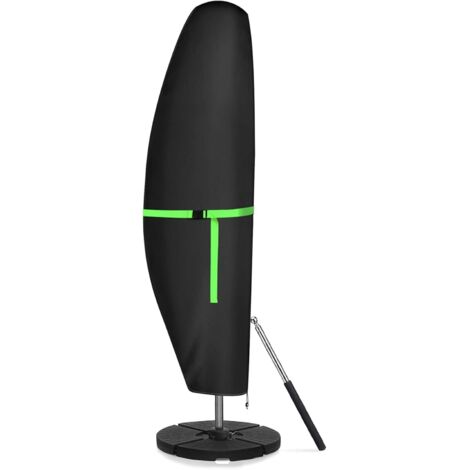 Housse de Parasol, 420D Oxford Housse de Protection pour Parasol Déporté 280L x 81W pour Parasol de Jardin à Mât Excentré, Noir
