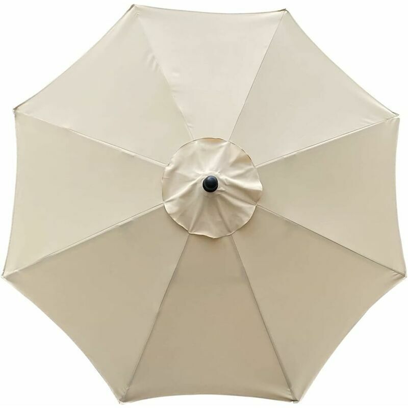 Housse de Parasol de Rechange 8 Baleines 3m Imperméable Anti UV Tissu de Remplacement Beige