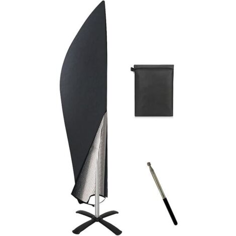 Housse de Parasol Déporté avec Tige Rétractable, Imperméable, Résistante au Vent et Anti-UV, 420D Modèle A814