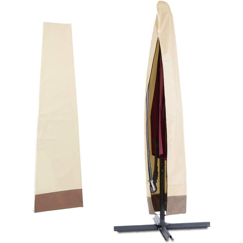 Housse de Parasol Déporté Imperméable, Housse de Protection pour Parasol, Couverture Parasol en 600D Oxford, Bâche Parasol Jardin Exterieur