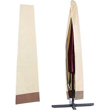Housse de Parasol Déporté Imperméable, Housse de Protection pour Parasol, Couverture Parasol en 600D Oxford, Bache Parasol Jardin Exterieur Anti-UV/Vent avec Sac de Rangement(200x60x55cm)