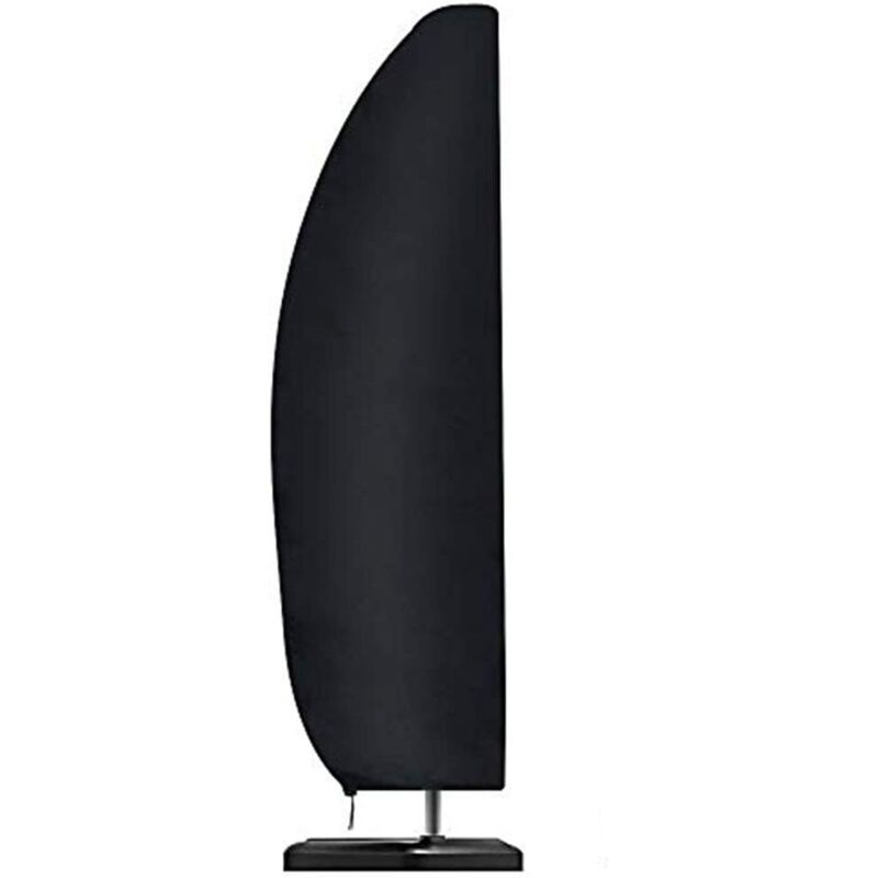 Housse de parasol en tissu Oxford 210D résistante à l'eau, au vent, aux UV et aux déchirures extra large avec fermeture éclair Noir 265 x 40/70/50 cm