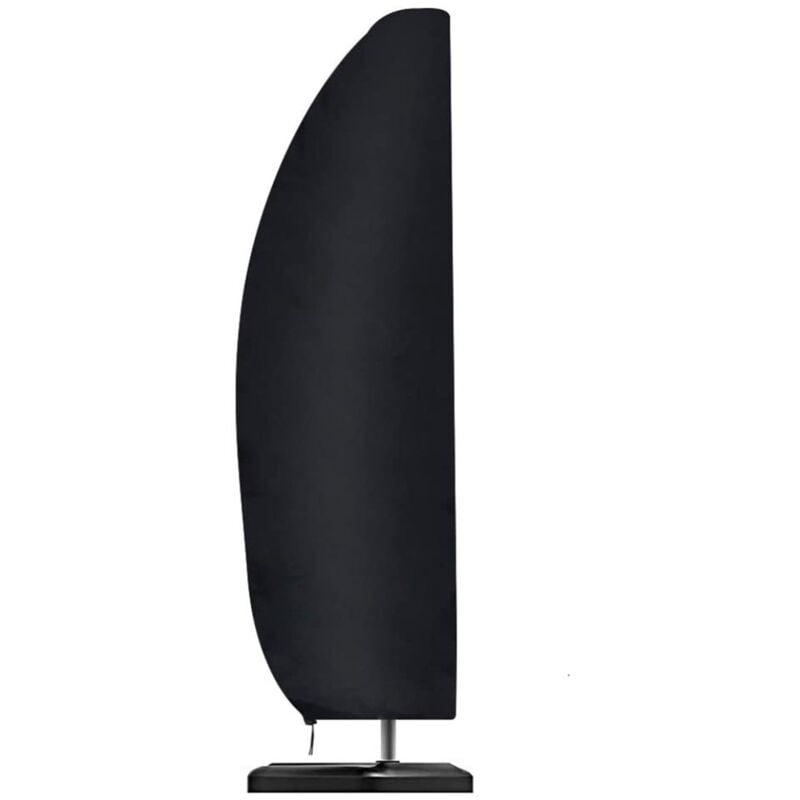 Fitags - Housse de parasol en tissu Oxford 210D résistante à l'eau, au vent, aux uv et aux déchirures extra large avec fermeture éclair Noir 265 x