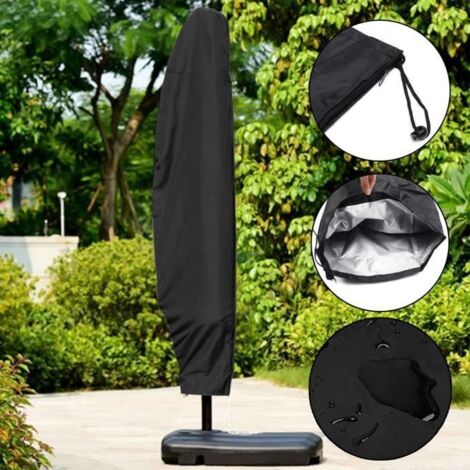 Housse de Parasol - ONEVER - Mât excentré - Noir - Imperméable - Protection pour Parasol Déporté
