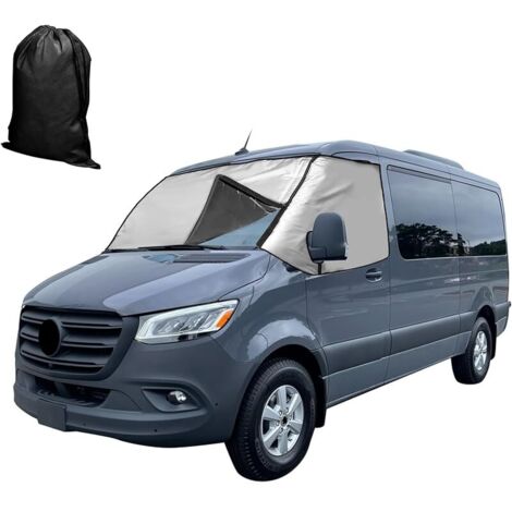 Housse de pare-brise avant pour Mercedes Sprinter 2019-2025, housse de pare-brise thermique amovible en coton Oxford et coton épais, protection contre la neige, protection solaire