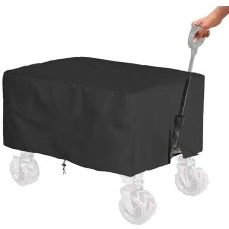 Housse de pluie imperméable et résistante aux déchirures pour chariot de jardin et de camping, avec cordon de serrage à l'ourlet et fermeture à boucle (97 x 61 x 56 cm)