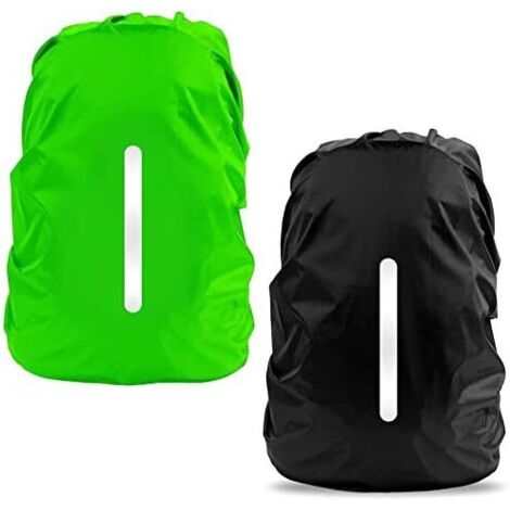 Housse de pluie réfléchissante imperméable 2pcs pour sac à dos, M, 30-40L,