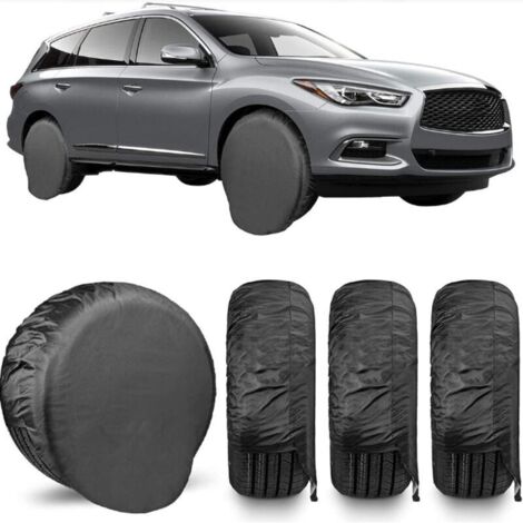 Housse de pneu de secours universelle 4 pièces 420DL Oxford tissu Protection contre les intempéries et la poussière housse de pneu pour remorque de voiture SUV pneus