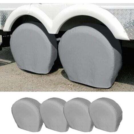 Housse de Pneu de Voiture,4PCS housses de Protection de Roue Étanches Housses de Pneus pour Roues de Camping-Car sacs de Rangement Adaptée pour Remorque SUV,Convient pour diamètre 60CM-66CM