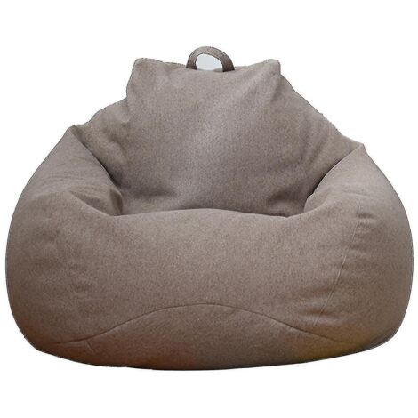 Housse de pouf extra large neuve pour canapé et fauteuil d'intérieur, idéale pour adultes et enfants  Offre spéciale  (Livraison gratuite) - 90 x 110 cm - Marron