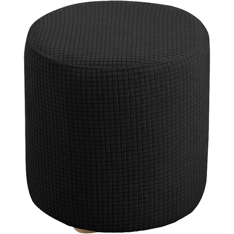 Housse de Pouf Ottomane Carrée/Rond Extensible, Housses de Repose-Pieds en Jacquard Doux pour protéger Le Repose-Pieds, Housse de Pouf avec Fond