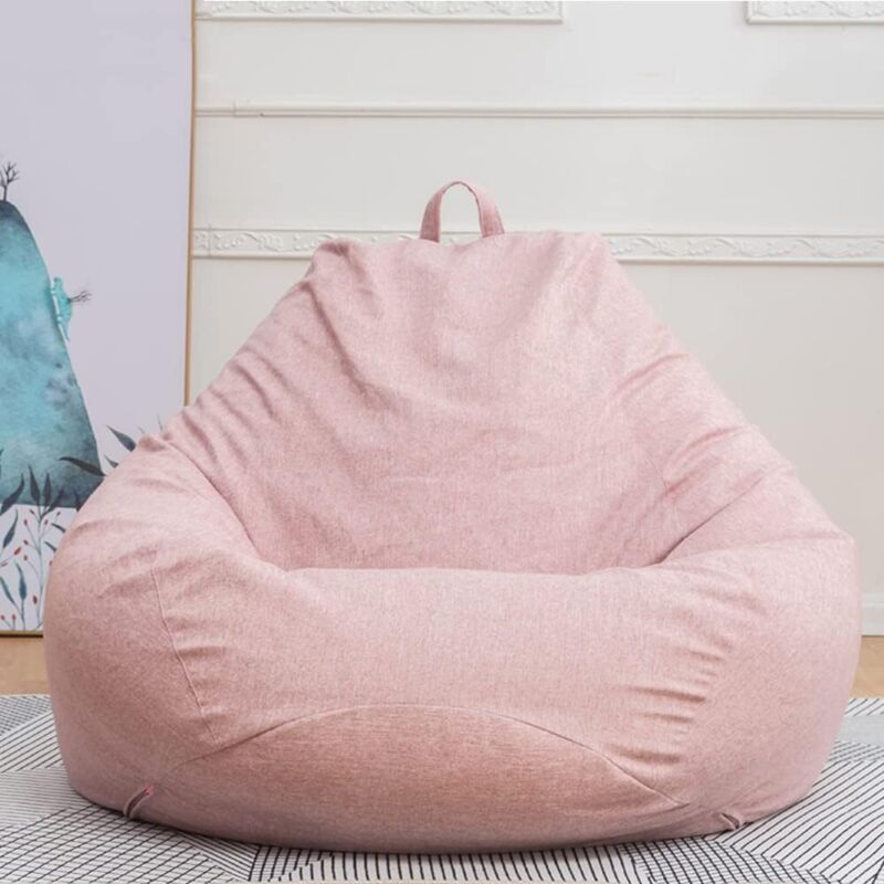 Housse de pouf poire adulte (100×120 cm) – Tissu résistant intérieur/extérieur, sans rembourrage, couleur rose