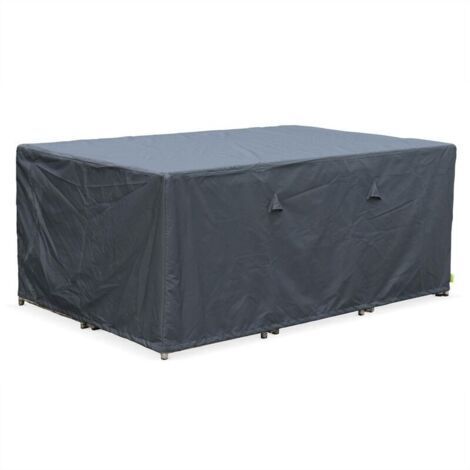 Housse de protection 172x112cm gris foncé - Bâche rectangulaire en polyester enduit PA pour tables de jardin Firenze 6. Vasto 10. Vabo 10 et Cubo 10