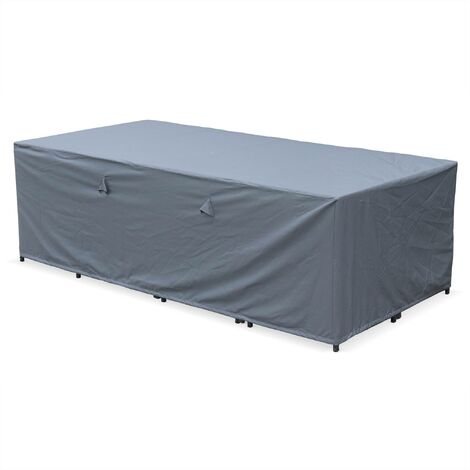 Housse de protection 230x112cm gris foncé - Bâche rectangulaire en polyester enduit PA pour tables de jardin Vasto 12, Vabo 12 et Cubo 12
