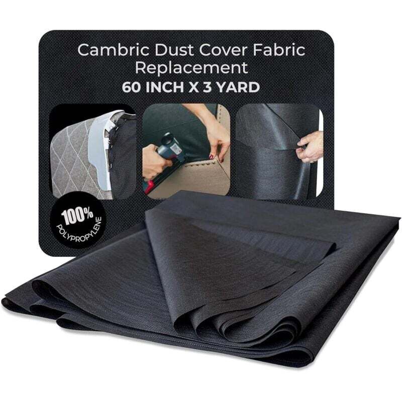Housse de protection anti-poussière en batiste noire 60" x 3 yd pour canapés , fauteuils , sommiers à ressorts pour lits doubles et queen size. Cache