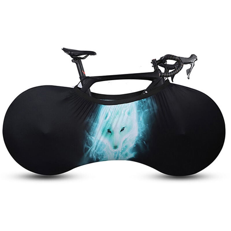 Couverture De Roue De Protection Elastique De Bicyclette, Modele De Renard Blanc, Petit