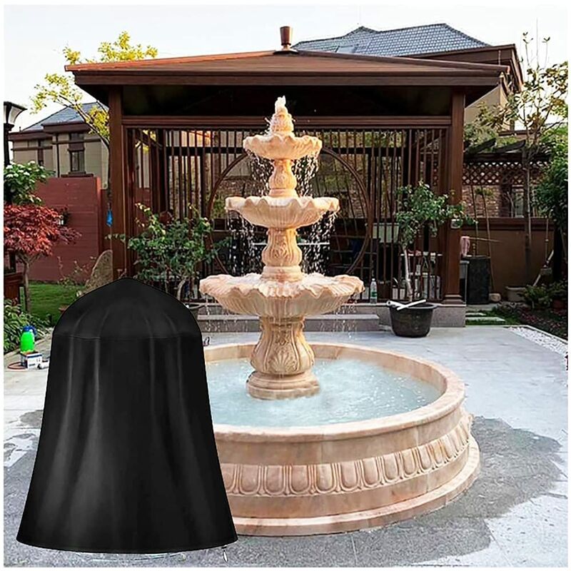 Aougo - Housse de protection anti-poussière pour fontaine de jardin d'extérieur, résistante, imperméable, durable, pour bain d'oiseaux, avec cordon