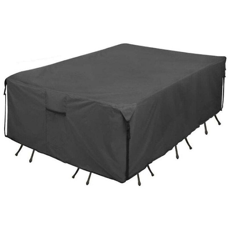 Housse de protection anti-poussière pour table et chaise de salle à manger d'extérieur (noir)