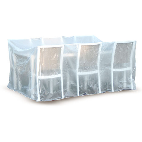 Housse de protection / bâche pour salon et table de jardin blanc