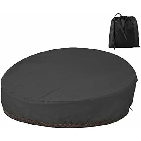 Housse de Protection Canapé-lit Rond Jardin Imperméable, Couverture de Lit de Jardin Rond Salon Exterieur Oxford 210D,Anti-UV et Coupe-Vent 22883cm