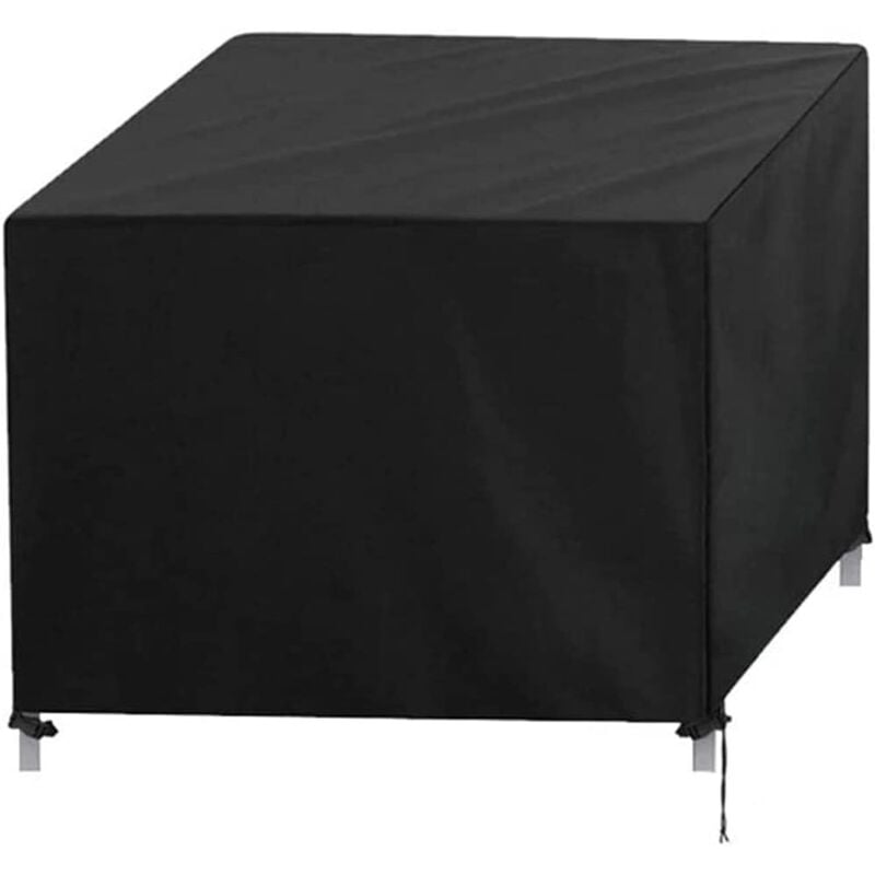 Housse de Protection carrée en Tissu Oxford 210D imperméable pour Meubles de Jardin - pour Table et chaises - Extra Large - Noir - 120 x 120 x 74 cm