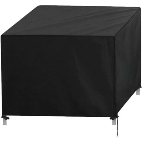 Housse de Protection carrée en Tissu Oxford 210D imperméable pour Meubles de Jardin - pour Table et chaises - Extra Large - Noir - 120 x 120 x 74 cm