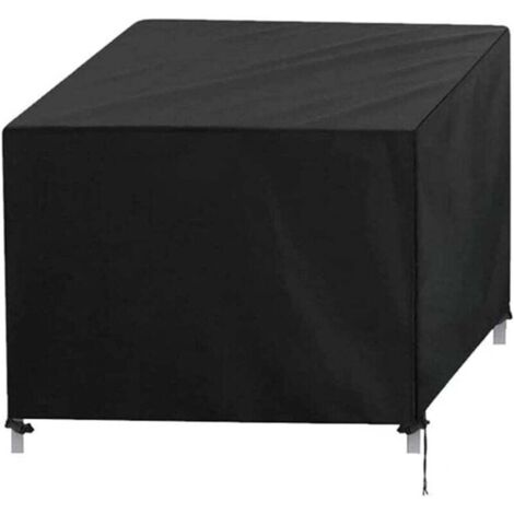 Housse de Protection carrée en Tissu Oxford 420D imperméable pour Meubles de Jardin - pour Table et chaises - Extra Large - Noir - 120 x 120 x 74 cm
